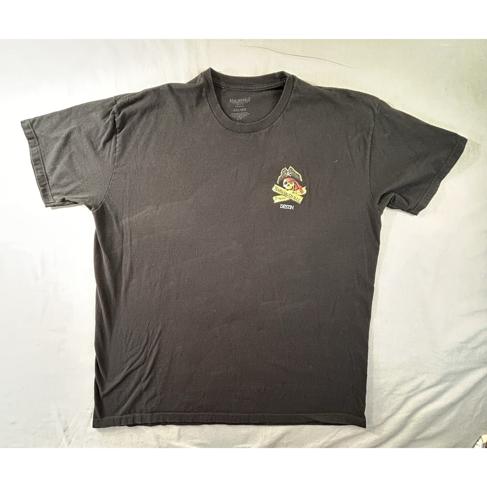 Margaritaville Short‎ Sleeve Black T-shirt Men's XXL Destin Florida Has Faded